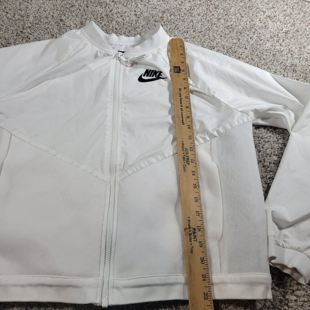 Nike Sportswear Jacket Womens Large White Hypermesh Bomber Full Zip - Picture 5 of 8